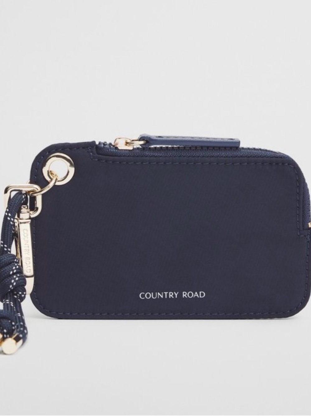 Country Road Navy Zip Card Holder with Tassel